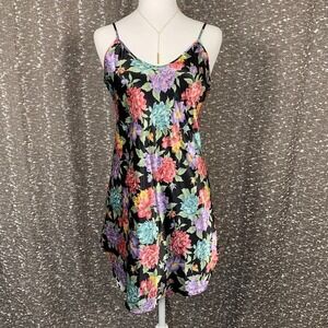 Vintage Intimate Moods Multicolor Floral Slip Dress‎ Women's Medium